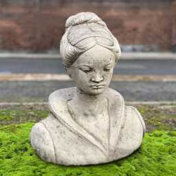 Amazing Woman Statue Concrete Girl Sculpture Cement Face Figurine Outdoor Head Ornament Handmade Decor Front Door Art Face Lover Gift - thumbnail 3