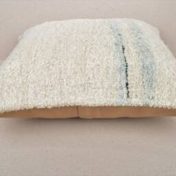 Hemp Kilim Pillow Cover, Turkish Floor Cushion - 18x18'' - thumbnail 4