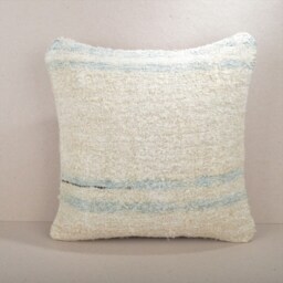 Hemp Kilim Pillow Cover, Turkish Floor Cushion - 18x18'' - thumbnail 2