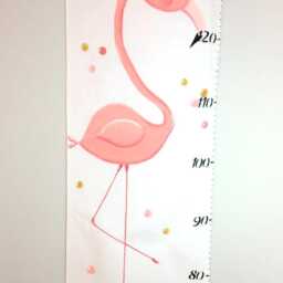 Flamingo Growth Chart, Height Scale, Fabric, Ruler, Room Decoration, Measurements, Baby - thumbnail 3