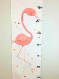 Flamingo Growth Chart, Height Scale, Fabric, Ruler, Room Decoration, Measurements, Baby - thumbnail 1