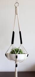 Large Macrame Plant Hanger Color Block Hanging Planter No Tariffs/Fees To Usa