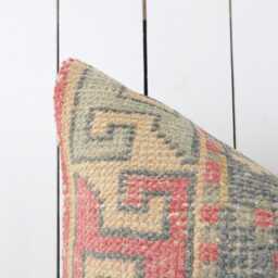 Vintage Turkish Kilim Pillow Cover 20x20 Inch, Handmade Anatolian Ethnic Cushion - thumbnail 3