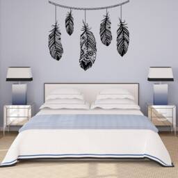 Boho Feather Wall Decal - Tribal Bedroom Vinyl Art P100 - thumbnail 2