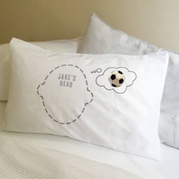 Football Dreams Pillowcase For Footie Fans From Twisted Twee's Celebrated Sports Fun Headcase Range - Personalisation Available - thumbnail 1