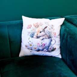 Floral Bunny Teacup Cushion - Home Accessories D??cor Gifts For Her - thumbnail 2