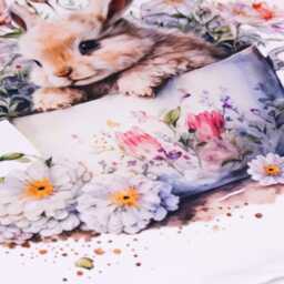 Floral Bunny Teacup Cushion - Home Accessories D??cor Gifts For Her - thumbnail 4