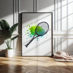 Tennis Poster Print Set - 3 Boys Bedroom Posters - Sport Wall Art Kids Room Decor Gift Watercolour Artwork Girls Gifts Player - thumbnail 3