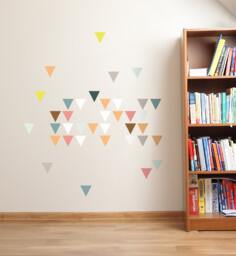 Colourful Triangles - Collection Of 37 Wall Sticker Decal - Pattern, Art, Girls Room, Boys Nursery Decal, Kids Room Patterns