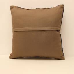 Vintage Turkish Kilim Pillow Cover, Wool Throw 18x18 - thumbnail 4