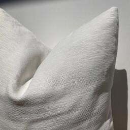Textured White Pillow - Neutral Woven Throw Cover Modern Farmhouse Cushion - thumbnail 3