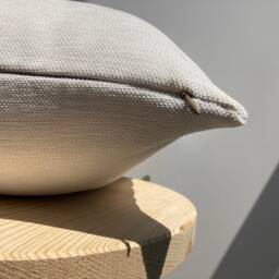 Textured White Pillow - Neutral Woven Throw Cover Modern Farmhouse Cushion - thumbnail 2