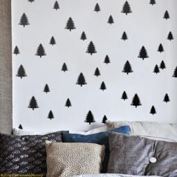 Pine Tree Wall Decal Set Forest Pattern Nursery Decor - thumbnail 2