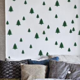 Pine Tree Wall Decal Set Forest Pattern Nursery Decor