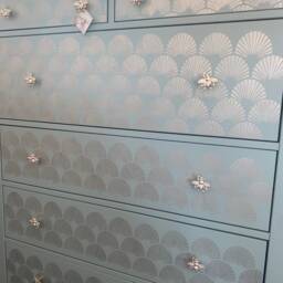 Large Chest Of Drawers Painted Bespoke Stencilled - thumbnail 3