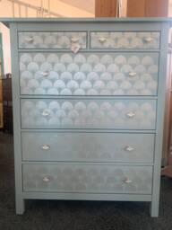 Large Chest Of Drawers Painted Bespoke Stencilled - thumbnail 1
