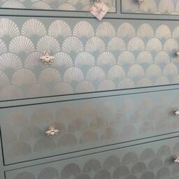 Large Chest Of Drawers Painted Bespoke Stencilled - thumbnail 2