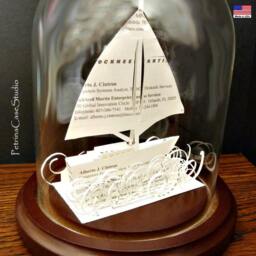 Sailboat Business Card Sculpture - Design 8930 -Any Theme, Profession Or Sport - thumbnail 3