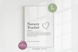 Nursery Teacher Print, Key Person Gift, Gifts, Teacher Gifts, Prints, Nursery - thumbnail 1