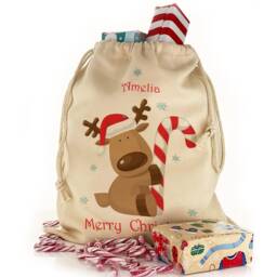 Personalised Christmas Sloth Gift Sack, Xmas Drawstring Bag - thumbnail 4