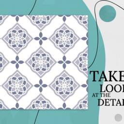 stained Glass Pattern Vinyl Flooring, Purple Linoleum in Roll, White Homecoming Proposal Ideas, Tiles Aesthetic Room Decor, Retro Floor Art - thumbnail 2