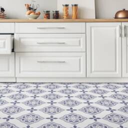 stained Glass Pattern Vinyl Flooring, Purple Linoleum in Roll, White Homecoming Proposal Ideas, Tiles Aesthetic Room Decor, Retro Floor Art - thumbnail 3