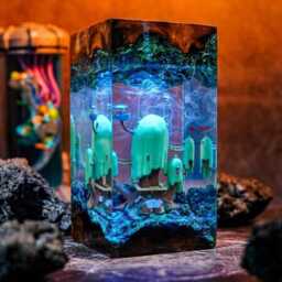 Adventure Time Treehouse Model Resin Lamp - Handmade Finn & Jake Night Light- Cartoon Inspired Desk Decor Unique Birthday Gift - thumbnail 2