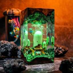 Adventure Time Treehouse Model Resin Lamp - Handmade Finn & Jake Night Light- Cartoon Inspired Desk Decor Unique Birthday Gift