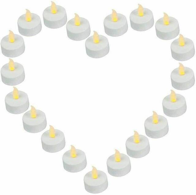 White Flameless Led Tea Lights, Flickering Battery Operated Tealight Candles For Romantic Atmosphere, Wedding Decor, Set Of 4 & 8 - image 1