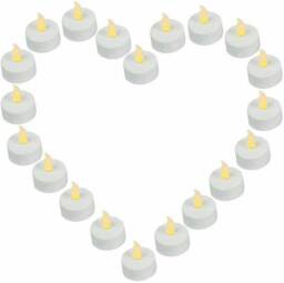 White Flameless Led Tea Lights, Flickering Battery Operated Tealight Candles For Romantic Atmosphere, Wedding Decor, Set Of 4 & 8 - thumbnail 1