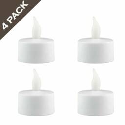White Flameless Led Tea Lights, Flickering Battery Operated Tealight Candles For Romantic Atmosphere, Wedding Decor, Set Of 4 & 8 - thumbnail 2