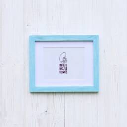 11x14 Picture Frame Rustic Blue Photo Sky With Mount Vintage Wedding Gift Wall Decor Shabby Chic - thumbnail 1