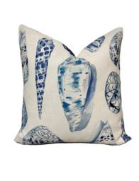 Scalamandre Coquina Porcelain Blue & White Indoor/Outdoor Cushion Cover Pillow Double Sided