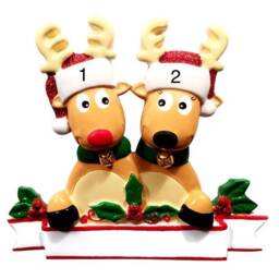 Personalised Reindeer Family Christmas Tree Ornament Decoration Gift - thumbnail 2