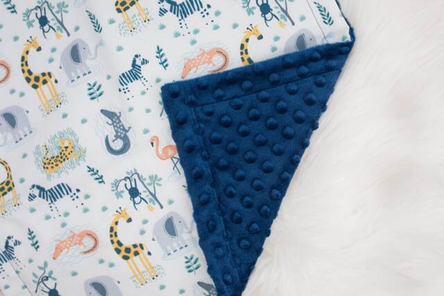 Tropical Animal Baby Lovey, Security Blanket, Contemporary Lovey Zebra Giraffe Elephant Blanket - image 1