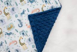 Tropical Animal Baby Lovey, Security Blanket, Contemporary Lovey Zebra Giraffe Elephant Blanket - thumbnail 1