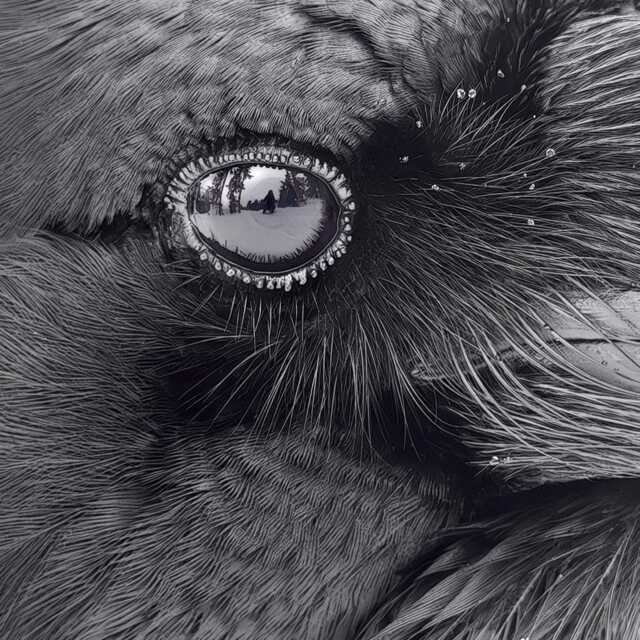 Raven Eye Fine Art Photograph - Detailed Close Up, Signed Print - image 1