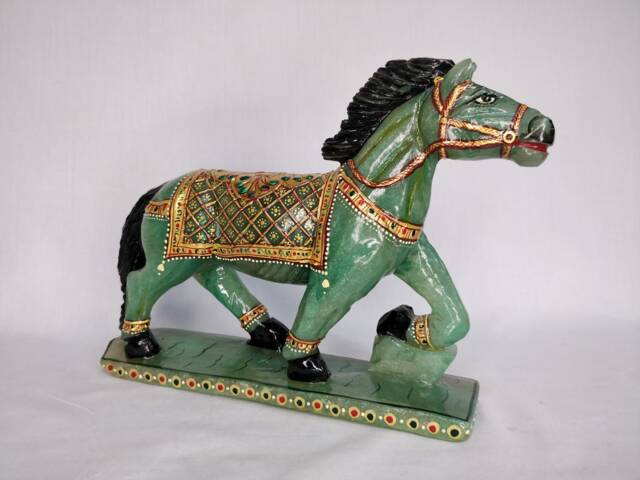 Jade Stone Horse Statue Sculpture, Gemstone Horse, Carved Animals, Home Decoration, Figurine , Garden Statue, Cowboy - image 1