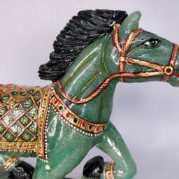 Jade Stone Horse Statue Sculpture, Gemstone Horse, Carved Animals, Home Decoration, Figurine , Garden Statue, Cowboy - thumbnail 3