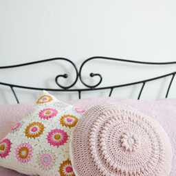 Round Crochet Pillow, Modern Bedroom Cushion, Decorative Housewarming Gift, Farmhouse Style, Boho Livingroom Styling, Cozy Accent For Home - thumbnail 4