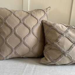 Ogee Crewel Woven Cushion Cover Beige Mink Natural Stone - Luxury Hotel Style - thumbnail 2