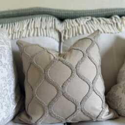 Ogee Crewel Woven Cushion Cover Beige Mink Natural Stone - Luxury Hotel Style - thumbnail 4