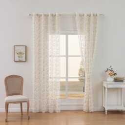 2 Colours Custom Curtains Gold Foil Tree Branch Sheer Curtain For Bedroom Living Room - thumbnail 3