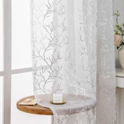 2 Colours Custom Curtains Gold Foil Tree Branch Sheer Curtain For Bedroom Living Room - thumbnail 4