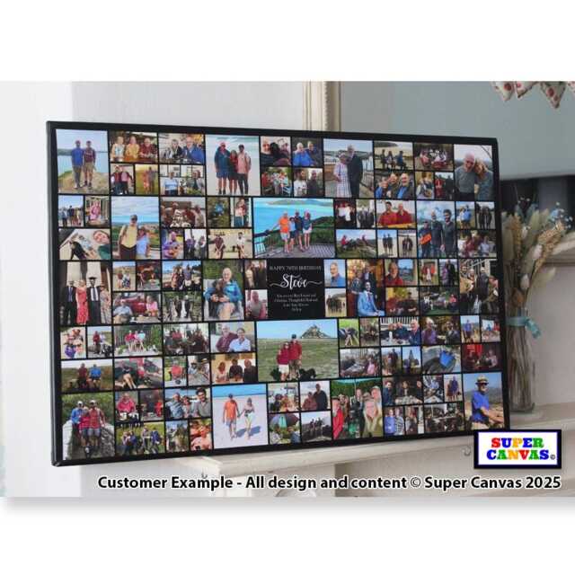 Happy Birthday Son Sister Wife Husband Daughter Mum Dad Personalised Picture Collage With Up To 150 Photos Framed Canvas Print Gift - image 1