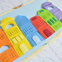 Felt Travel Toy Toddler Sensory Board, House Puzzle - thumbnail 2