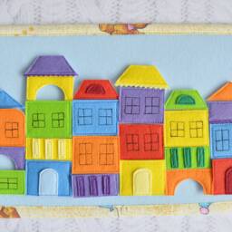 Felt Travel Toy Toddler Sensory Board, House Puzzle - thumbnail 3