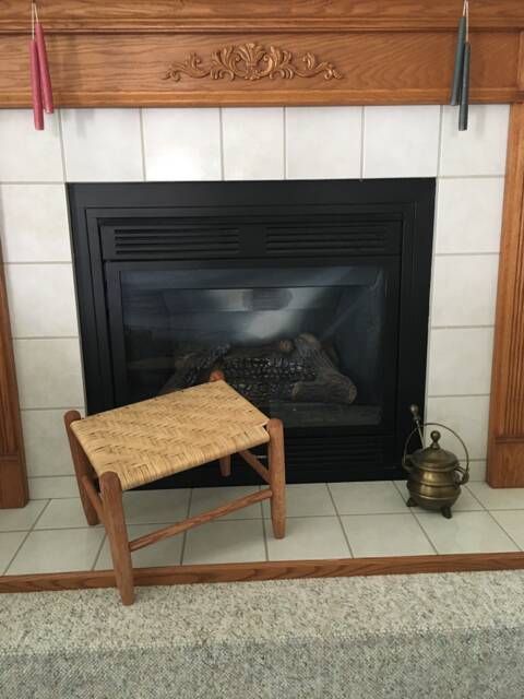Handwoven Oak Footstool Cherry Finish Pioneer Stool - image 1
