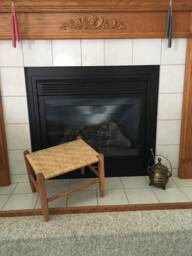 Handwoven Oak Footstool Cherry Finish Pioneer Stool - thumbnail 1