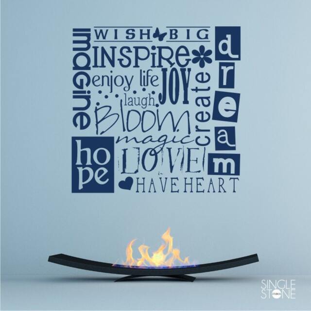 Wish Big Wall Decal Quote - Vinyl Text Words Stickers Art Custom Home Decor - image 1